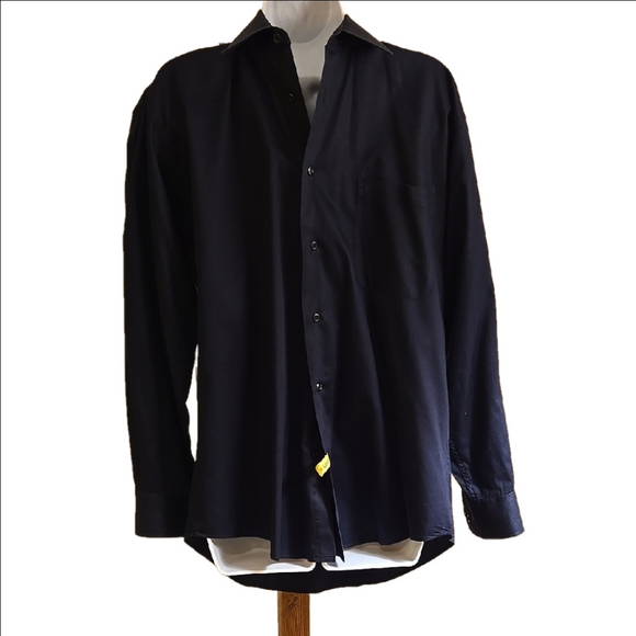 Sopranos Other - Sopranos All Cotton Easy Care Men's Black Button Down Shirt 15¹/² 32-33 …